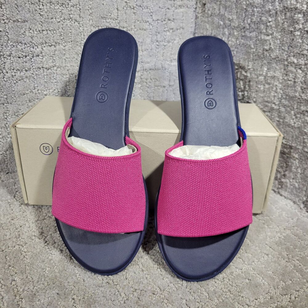 Rothy’s The Slide Pink Lotus Flat Slip on Sandals Womens Multiple Sizes